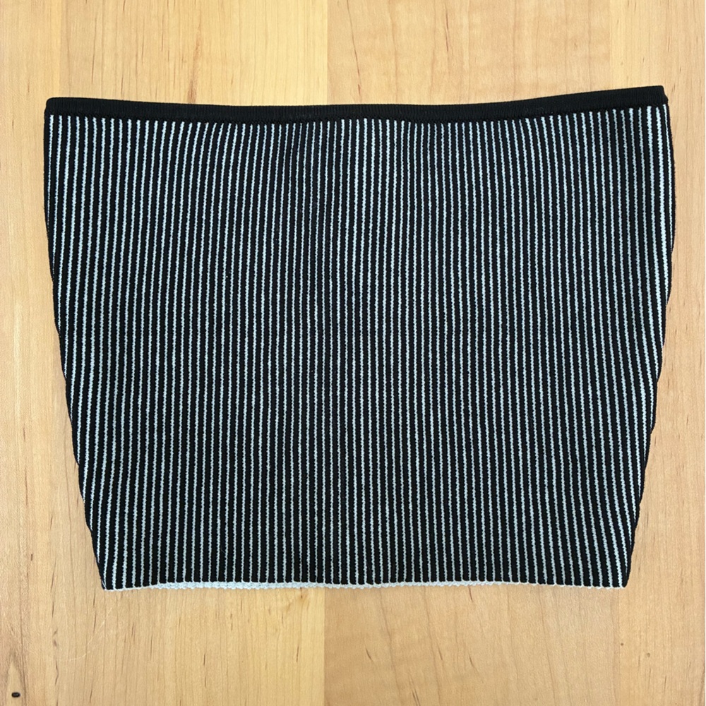 Aritzia Babaton Black and White Striped Tube Top